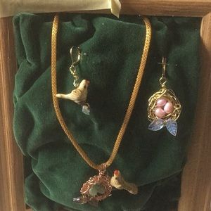 Handmade earrings and necklace NWOT